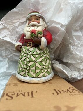 Jim Shore Red, Green and White Mosaic Santa Figurine